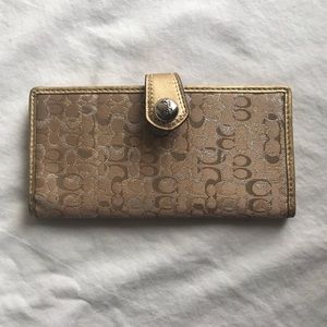 Coach silver and gold wallet